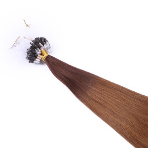 25 x Micro Ring / Loop - 2/8 Ombre - Hair Extensions 100% Echthaar - NOVON EXTENTIONS