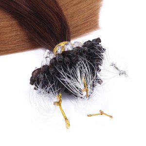 25 x Micro Ring / Loop - 2/8 Ombre - Hair Extensions 100% Echthaar - NOVON EXTENTIONS