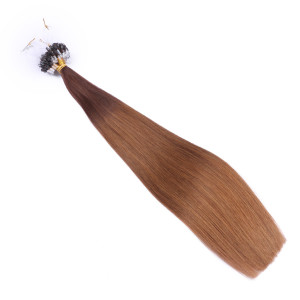 25 x Micro Ring / Loop - 2/8 Ombre - Hair Extensions 100% Echthaar - NOVON EXTENTIONS