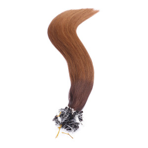 25 x Micro Ring / Loop - 2/8 Ombre - Hair Extensions 100% Echthaar - NOVON EXTENTIONS