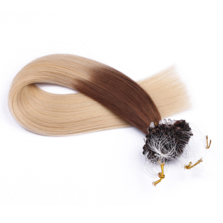 25 x Micro Ring / Loop - 4/60 Ombre - Hair Extensions 100% Echthaar - NOVON EXTENTIONS