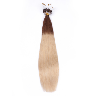 25 x Micro Ring / Loop - 4/60 Ombre - Hair Extensions 100% Echthaar - NOVON EXTENTIONS