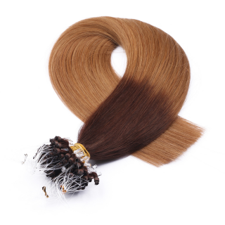 25 x Micro Ring / Loop - 6/27 Ombre - Hair Extensions 100% Echthaar - NOVON EXTENTIONS