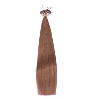 25 x Micro Ring / Loop - 5 Dunkelblond - Hair Extensions 100% Echthaar - NOVON EXTENTIONS 50 cm - 1 g