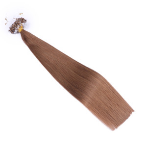 25 x Micro Ring / Loop - 5 Dunkelblond - Hair Extensions 100% Echthaar - NOVON EXTENTIONS 50 cm - 1 g