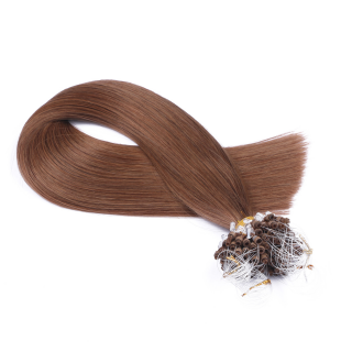 25 x Micro Ring / Loop - 5 Dunkelblond - Hair Extensions 100% Echthaar - NOVON EXTENTIONS 50 cm - 0,5 g