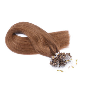 25 x Micro Ring / Loop - 9 Mittelblond - Hair Extensions 100% Echthaar - NOVON EXTENTIONS 50 cm - 1 g