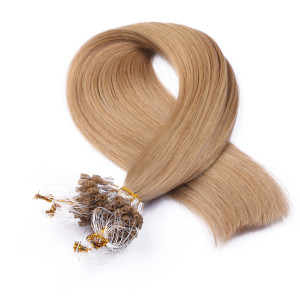 25 x Micro Ring / Loop - 16 Hellblond natur - Hair Extensions 100% Echthaar - NOVON EXTENTIONS 50 cm - 1 g