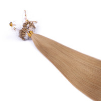 25 x Micro Ring / Loop - 16 Hellblond natur - Hair Extensions 100% Echthaar - NOVON EXTENTIONS 50 cm - 1 g