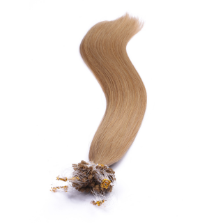 25 x Micro Ring / Loop - 16 Hellblond natur - Hair Extensions 100% Echthaar - NOVON EXTENTIONS 60 cm - 1 g