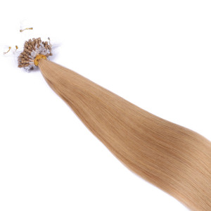 25 x Micro Ring / Loop - 19 Mittelgoldblond - Hair Extensions 100% Echthaar - NOVON EXTENTIONS 50 cm - 1 g