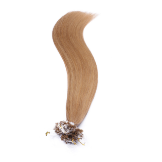 25 x Micro Ring / Loop - 19 Mittelgoldblond - Hair Extensions 100% Echthaar - NOVON EXTENTIONS 50 cm - 0,5 g