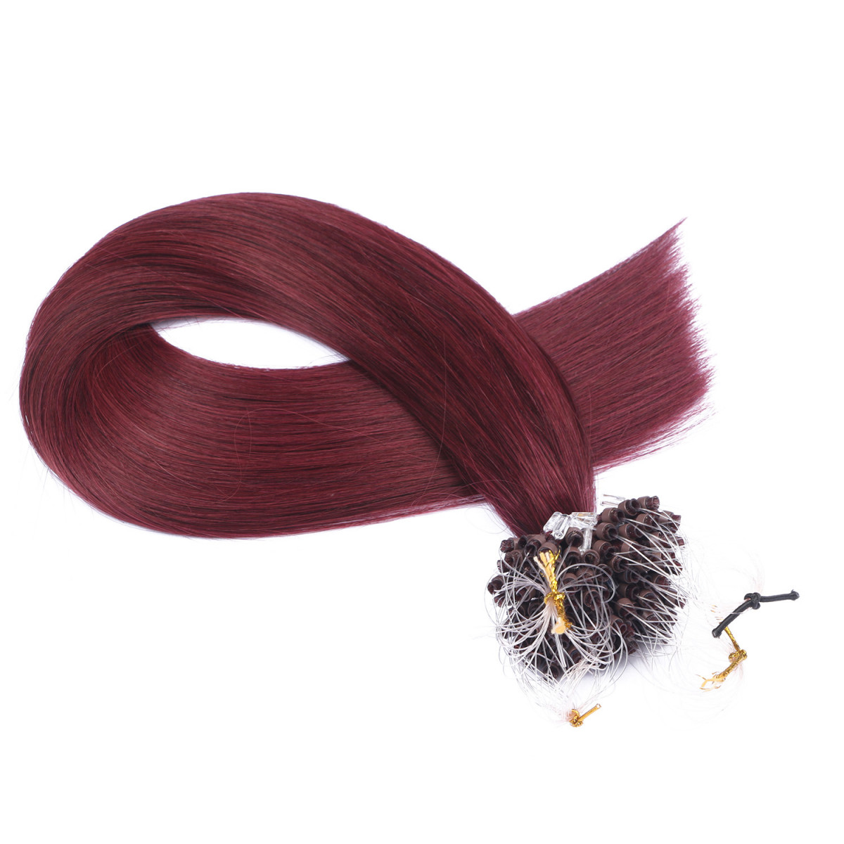 25 x Micro Ring / Loop - 99 Hellbraun-violett-mahagon -...