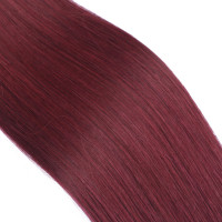25 x Micro Ring / Loop - 99 Hellbraun-violett-mahagon - Hair Extensions 100% Echthaar - NOVON EXTENTIONS 50 cm - 1 g