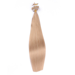 25 x Micro Ring / Loop - 101 Mittelblondasch - Hair Extensions 100% Echthaar - NOVON EXTENTIONS 60 cm - 0,5 g