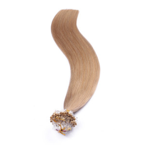25 x Micro Ring / Loop - 101 Mittelblondasch - Hair Extensions 100% Echthaar - NOVON EXTENTIONS 60 cm - 0,5 g