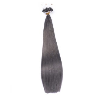 25 x Micro Ring / Loop - Darkgrey - Hair Extensions 100% Echthaar - NOVON EXTENTIONS 60 cm - 1 g