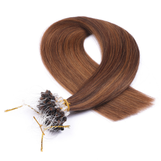 25 x Micro Ring / Loop - 4/30 Gestrhnt - Hair Extensions 100% Echthaar - NOVON EXTENTIONS 50 cm - 1 g