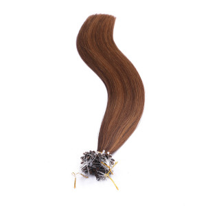25 x Micro Ring / Loop - 4/30 Gesträhnt - Hair Extensions 100% Echthaar - NOVON EXTENTIONS 50 cm - 1 g