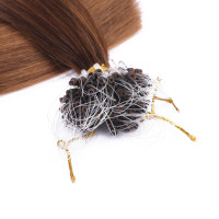 25 x Micro Ring / Loop - 4/30 Gesträhnt - Hair Extensions 100% Echthaar - NOVON EXTENTIONS 50 cm - 1 g