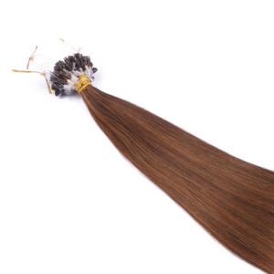 25 x Micro Ring / Loop - 4/30 Gesträhnt - Hair Extensions 100% Echthaar - NOVON EXTENTIONS 60 cm - 0,5 g