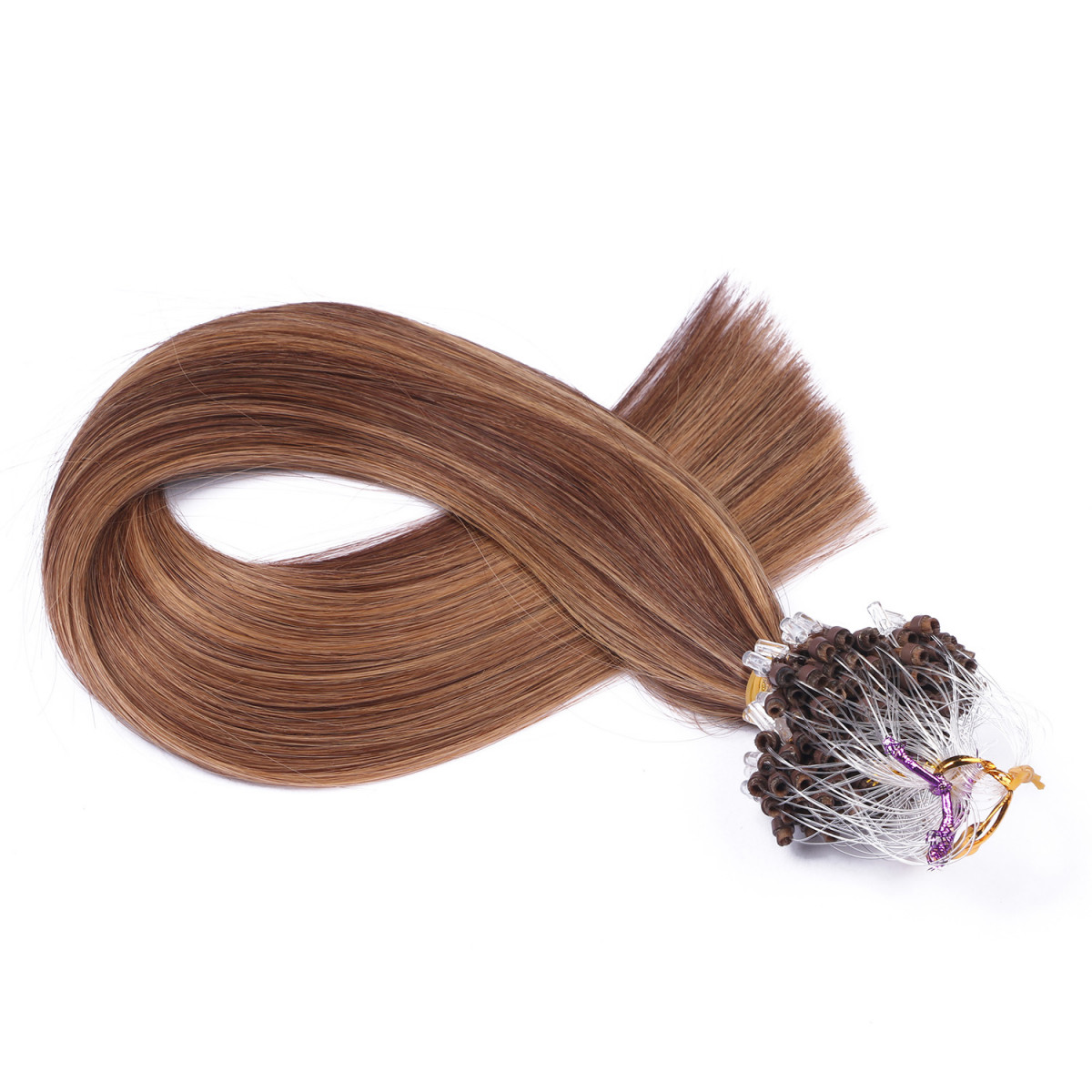 25 x Micro Ring / Loop - 6/12 Gesträhnt - Hair...