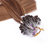 25 x Micro Ring / Loop - 6/12 Gesträhnt - Hair Extensions 100% Echthaar - NOVON EXTENTIONS 60 cm - 1 g