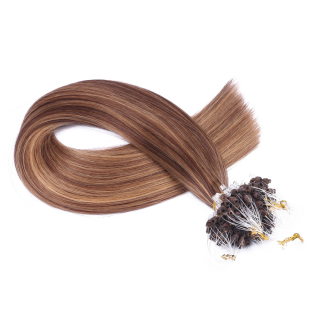 25 x Micro Ring / Loop - 6/27 Gestrhnt - Hair Extensions 100% Echthaar - NOVON EXTENTIONS 50 cm - 1 g