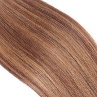 25 x Micro Ring / Loop - 6/27 Gesträhnt - Hair Extensions 100% Echthaar - NOVON EXTENTIONS 50 cm - 1 g