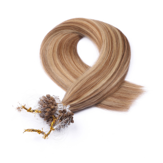 25 x Micro Ring / Loop - 18/24 Gestrhnt - Hair Extensions 100% Echthaar - NOVON EXTENTIONS 50 cm - 1 g