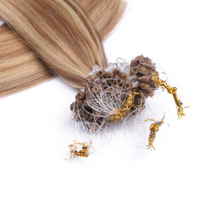 25 x Micro Ring / Loop - 18/24 Gesträhnt - Hair Extensions 100% Echthaar - NOVON EXTENTIONS 50 cm - 0,5 g