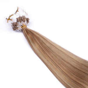 25 x Micro Ring / Loop - 18/24 Gesträhnt - Hair Extensions 100% Echthaar - NOVON EXTENTIONS 50 cm - 0,5 g