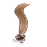 25 x Micro Ring / Loop - 18/24 Gesträhnt - Hair Extensions 100% Echthaar - NOVON EXTENTIONS 50 cm - 0,5 g
