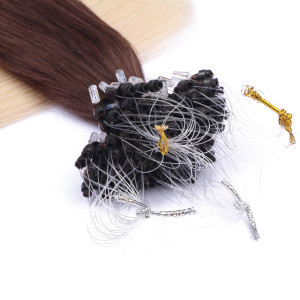 25 x Micro Ring / Loop - 2/60 Ombre - Hair Extensions 100% Echthaar - NOVON EXTENTIONS 60 cm - 1 g