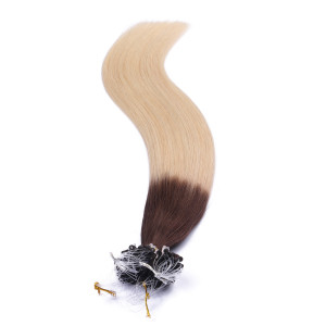 25 x Micro Ring / Loop - 2/60 Ombre - Hair Extensions 100% Echthaar - NOVON EXTENTIONS 60 cm - 1 g