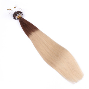 25 x Micro Ring / Loop - 4/60 Ombre - Hair Extensions 100% Echthaar - NOVON EXTENTIONS 60 cm - 1 g