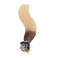 25 x Micro Ring / Loop - 17/20 Ombre - Hair Extensions 100% Echthaar - NOVON EXTENTIONS 50 cm - 1 g