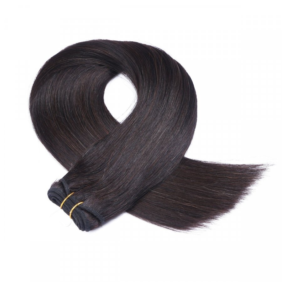Tressen Extensions #1B Schwarzbraun aus Remy-Echthaar