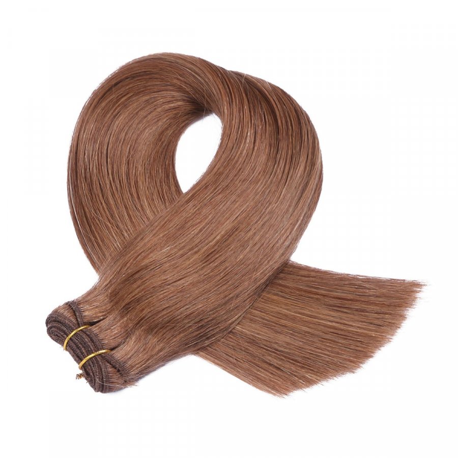 Tressen Extensions #8 Goldbraun aus Remy-Echthaar