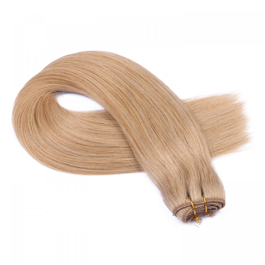 Echthaar Tressen - Weft Extentions - 16 Hellblond natur