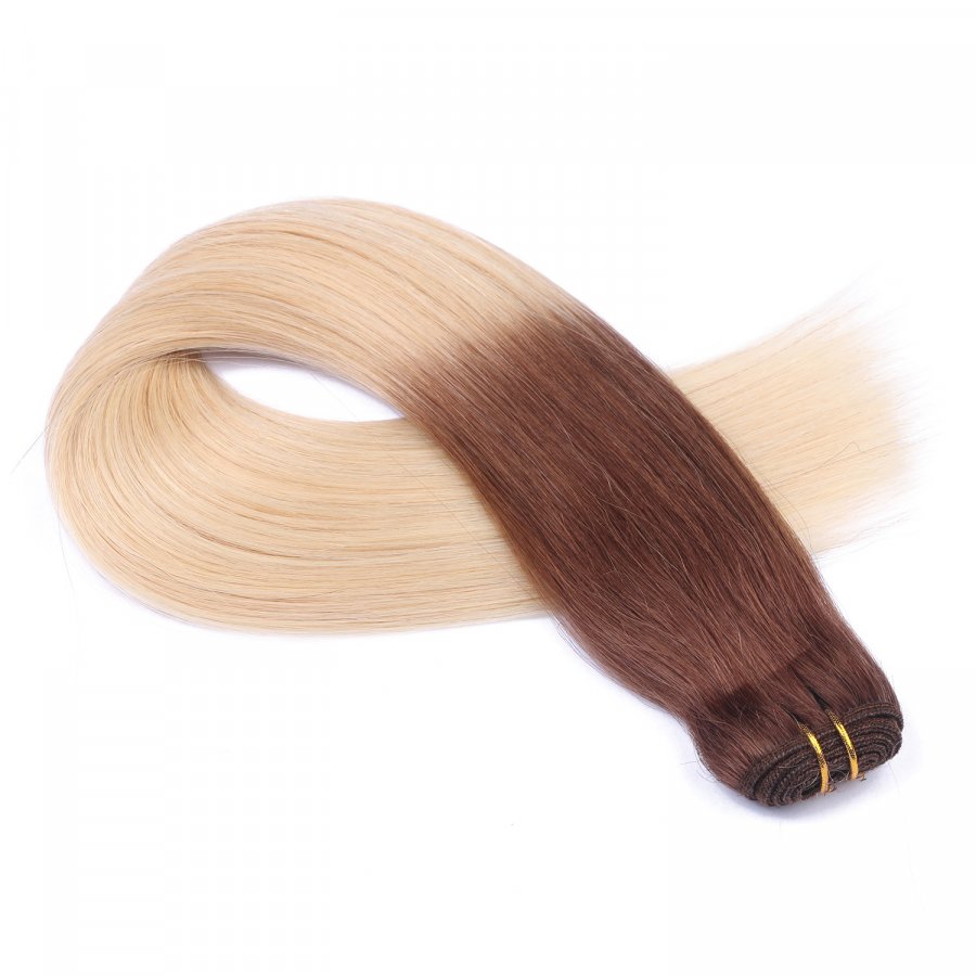 Tressen Extensions #4/60 Ombre aus Remy-Echthaar