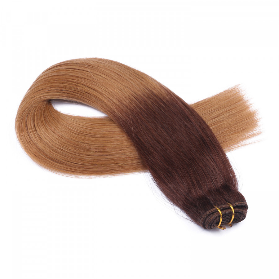 Echthaar Tressen - Weft Extentions - 6/27 Ombre