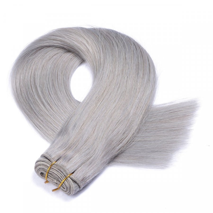 Tressen Extensions Silver aus Remy-Echthaar