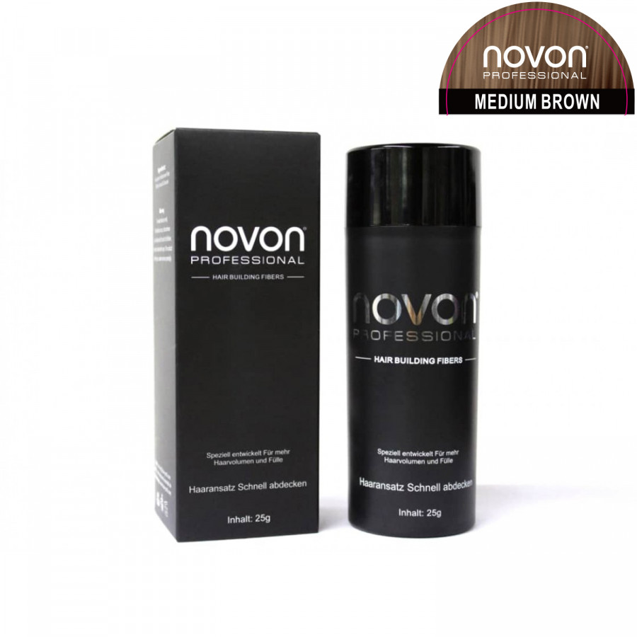 Novon Professional Hair Building Fiber - Medium Brown 25g...