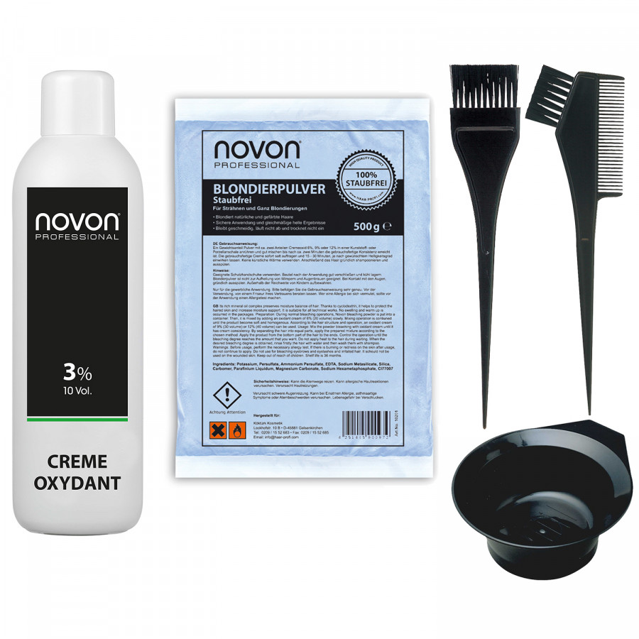Novon Cream Oxydant 3% - 1000ml + 500g Blondierpulver Set - 
