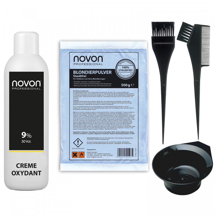Novon Cream Oxydant 9% - 1000ml + 500g Blondierpulver Set - 