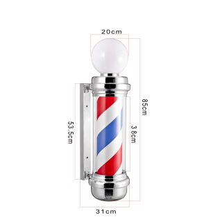 Novon Professional Barber Pole with Light - Red / Blue