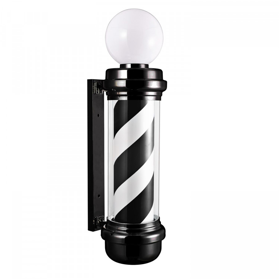 Novon Professional Barber Pole with Light - Black / White
