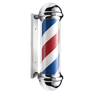 Novon Professional Barber Pole Classic Chrome - Red / Blue