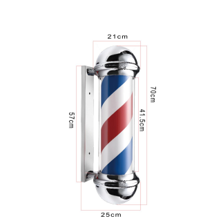 Novon Professional Barber Pole Classic Chrome - Red / Blue